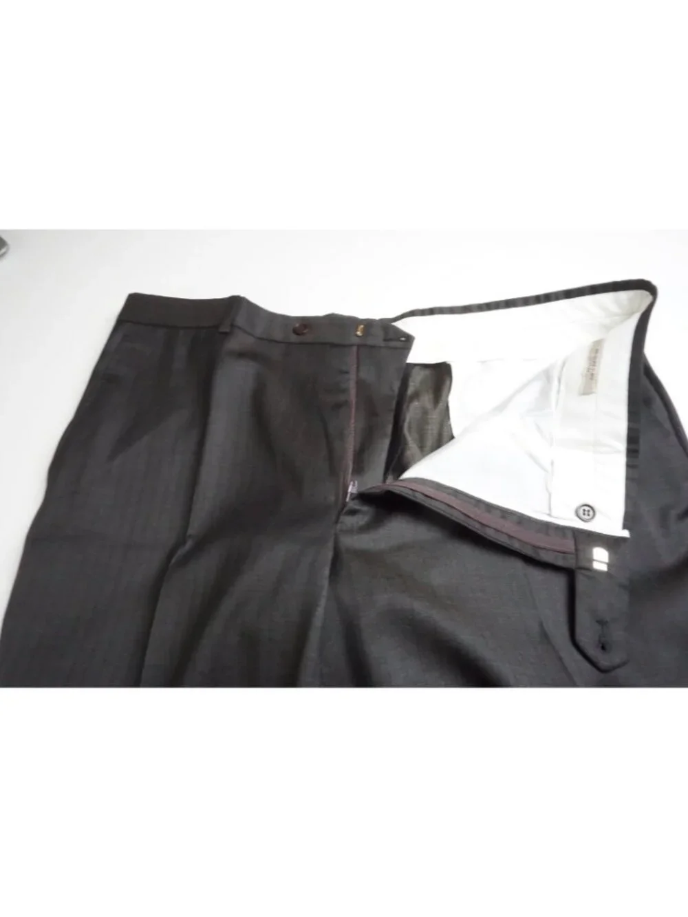 Burberry London Brown Black Striped Wool 2 Pc Suit Jacket Pants Sz 44R BRAND NEW